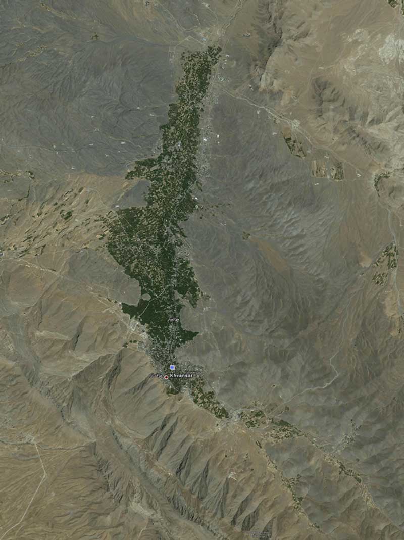 خوانسار در Google Earth
